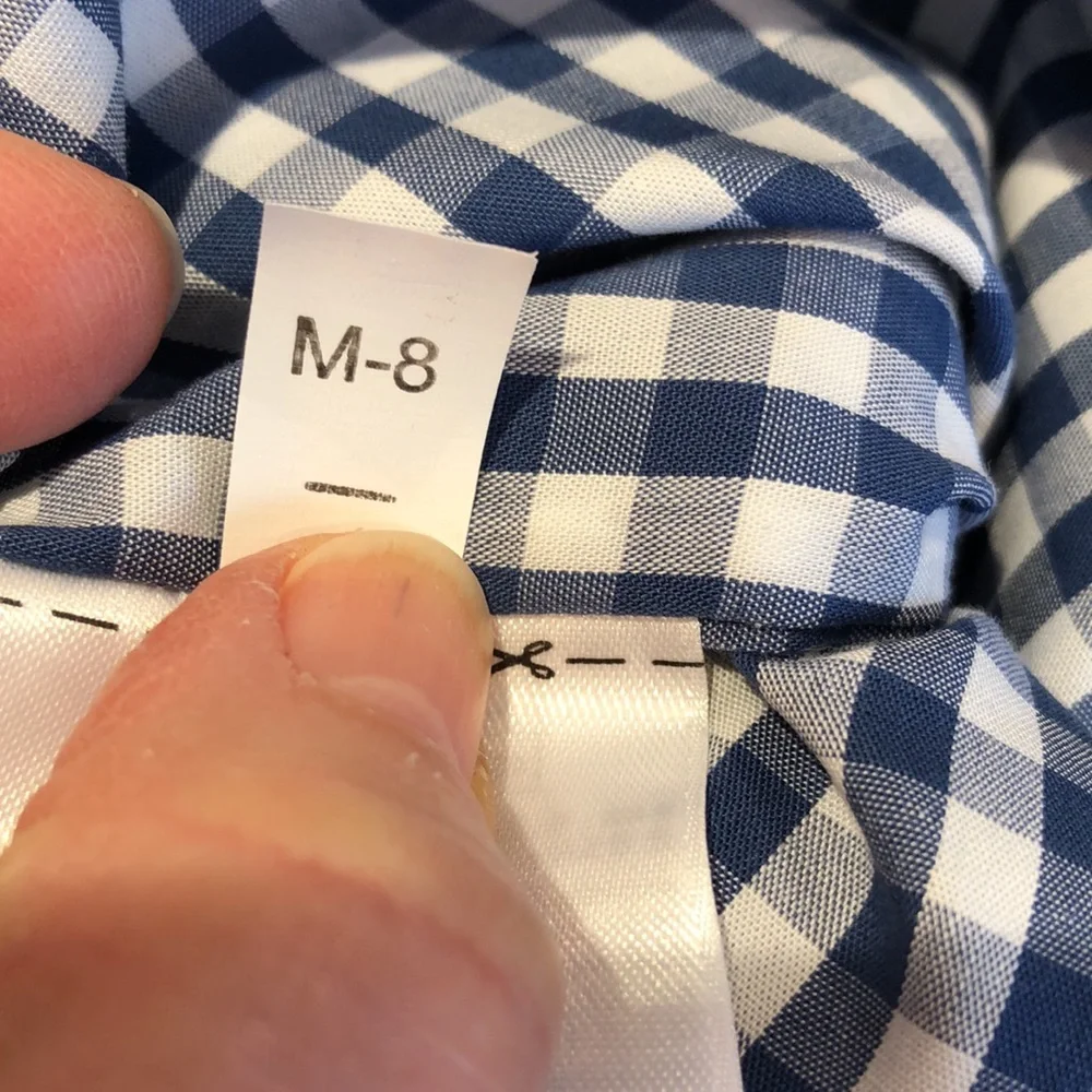 GAP Kids Blue and white checkered gingham shirt size medium